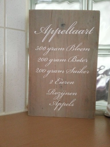 Appeltaart recept sticker